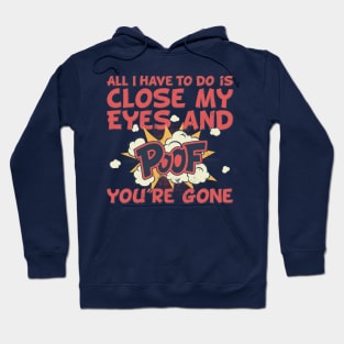 I just close my eyes, funny comic style aphantasia pun Hoodie